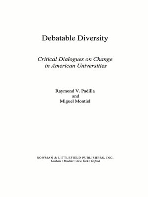 cover image of Debatable Diversity